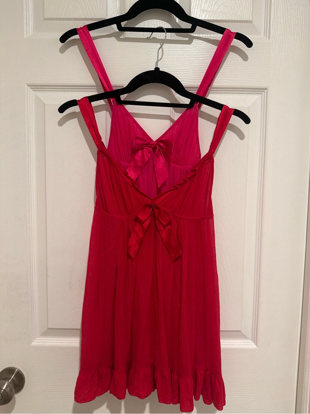 Victoria’s Secret 2 Pack Babydoll Lingerie Dresses | Pink & Red Sheer Chemises